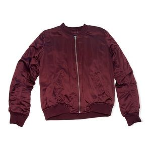 Rue21 Burgundy Bomber Jacket, Size L